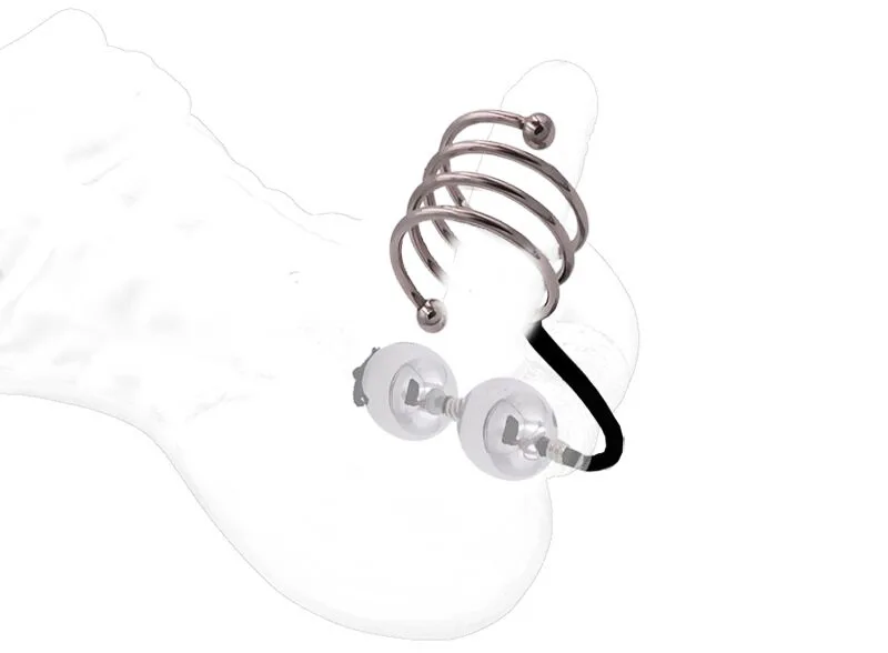 Спиральные металлические бусины Кольца для пениса нержавеющая сталь