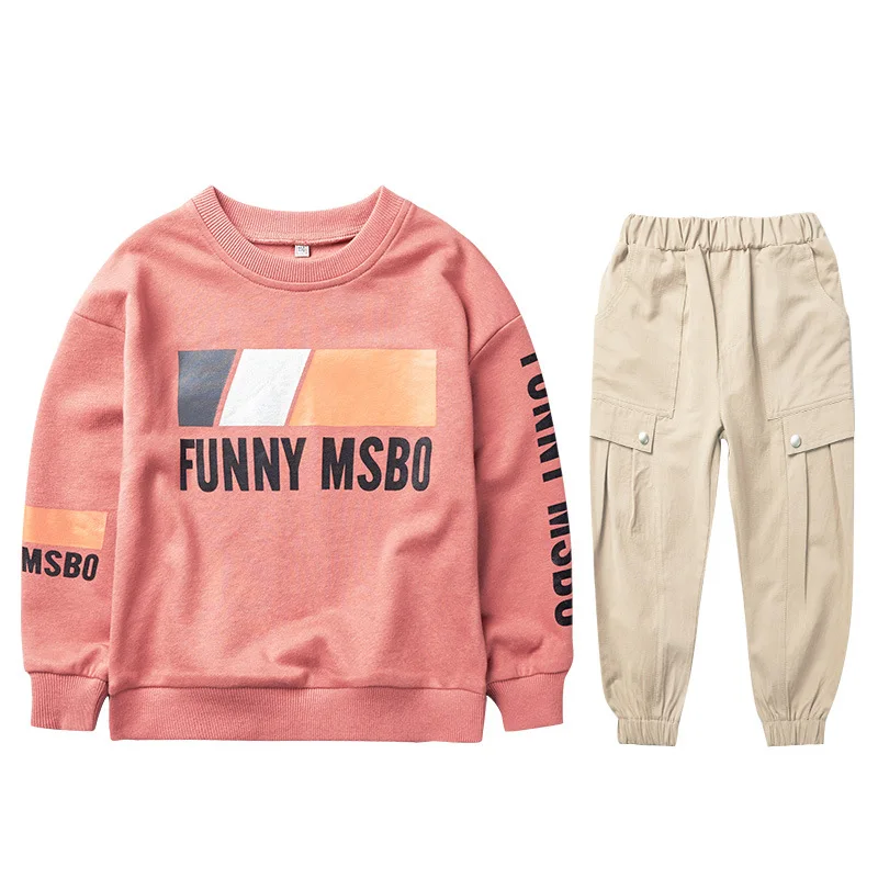 

2021 Spring Autumn Boys Clothing SuitsSweatshirts + Pants 2pcs/Set Kids Jacket Teenager Sport LeisureTracksuit High Quality