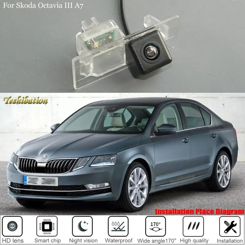 Yeshibation камера заднего вида для Skoda Octavia III A7 (Typ 5E) вагон седан MK3 2013 ~ 2018 HD CCD резервная