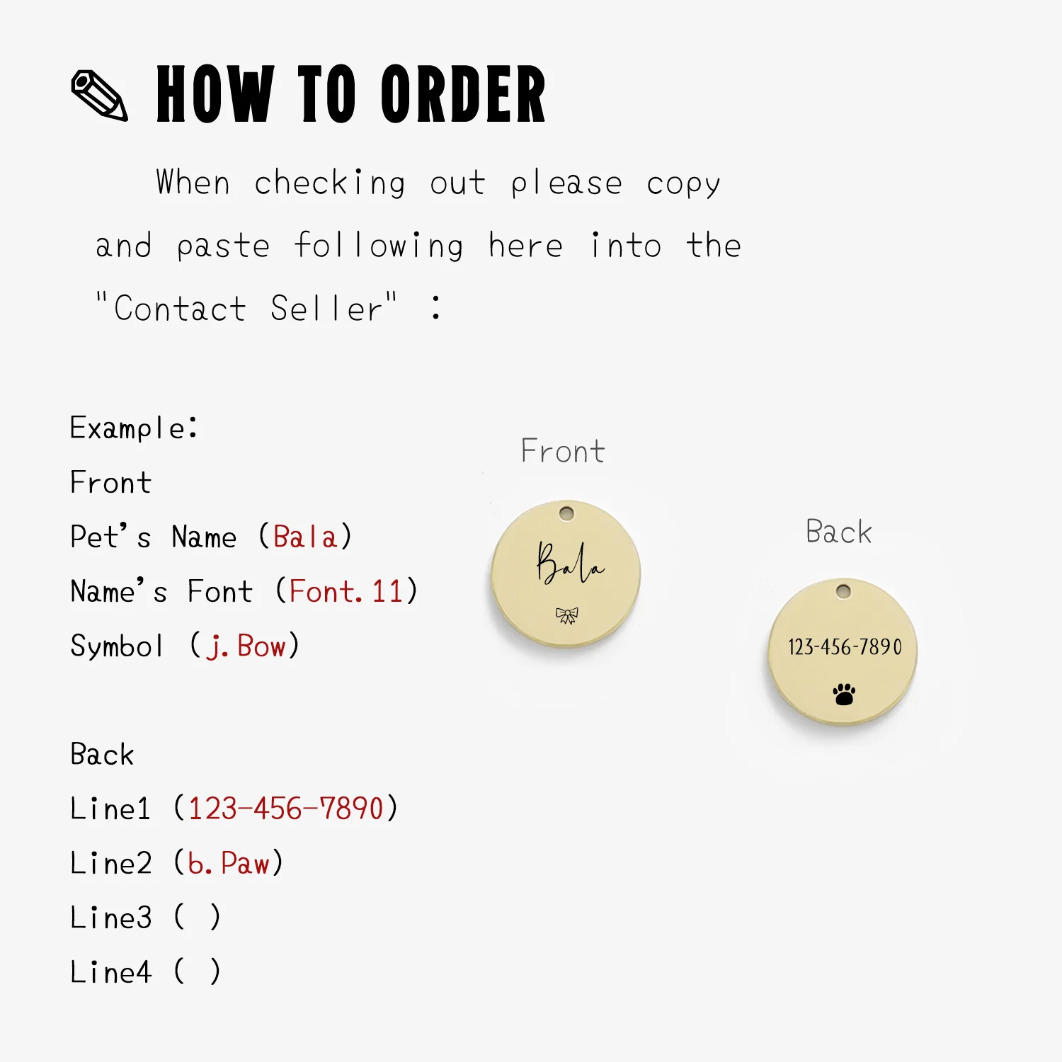 Персонализированная идентификационная бирка для кошек и собак MW007 с милой