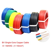 12510m bv copper wire 110mm2 8awg18awg single core single stranded hard wire pvc high 70%c2%b0c car light lighting led