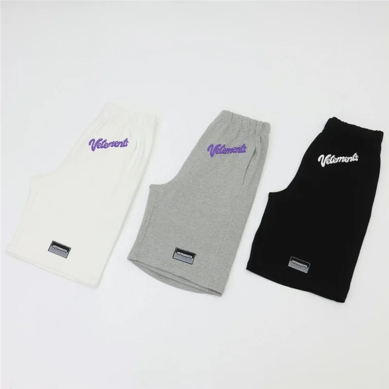 

Men Women Hip Hop 1:1 High Quality VET Shorts Inside Embroidery Breeches Foam Printing Vetements Shorts
