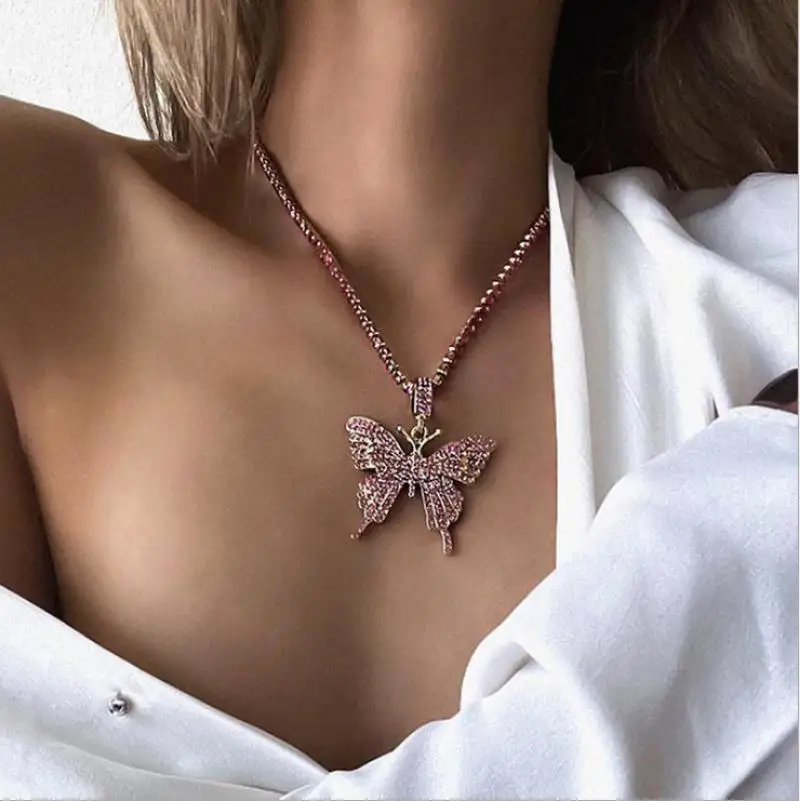 Ожерелье с подвеской-бабочкой изысканная романтичная банкетвечерние НКА