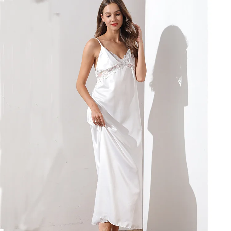 

Sexy Gown Nighties Womens Nightgown V-Neck Strap Sleepshirt Summer Sleeveless Home Dress Sleepwear Short Robe Homewear