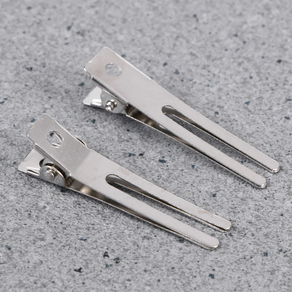 

50pcs Silver Double Prong Alligator Hair Clips Metal Alligator Clips