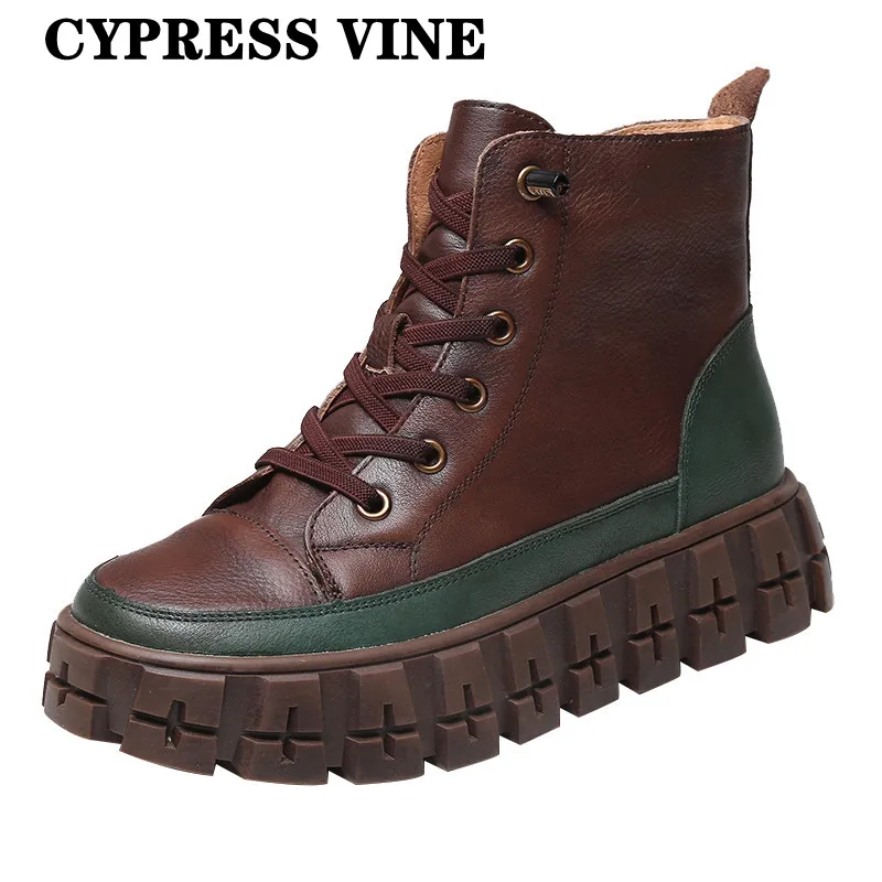 Женские ботинки из натуральной коровьей кожи Cypress Vine для весны осени и зимы