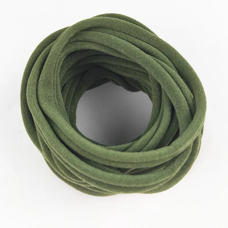 Color 18 Old green Телесного цвета, нейлоновые детские повязки на голову, нейлоновые эластичные, один размер, подходят для всех, супер мягкие, тонкие, тянущиеся, объемные, сделай сам, для рукоделия, для детского душа, 10 шт. HB388D - Цвет: Color 18 Old green