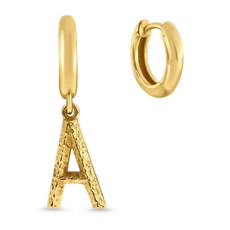 

Aide 925 Sterling Silver Gold 26 Letters Charm Hoop Earrings For Women Mismatched Initial Name Letter Earring Hoops Party Jewel