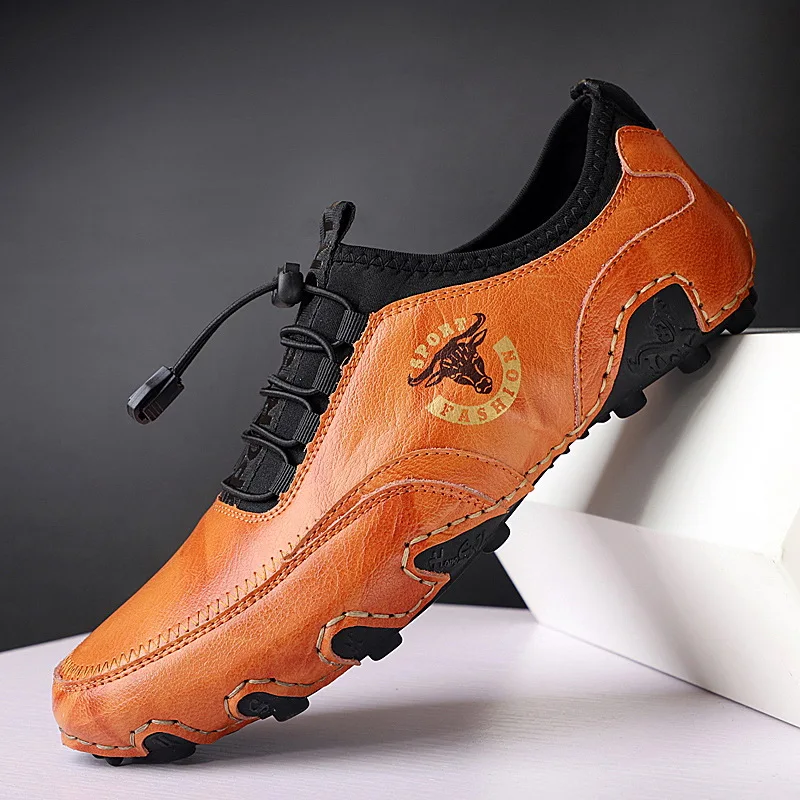 

Spring New Genuine Leather Casual Men Shoes Octopus British Style Business Casual Leather Shoes Men's Driving Shoes Peas Shoes