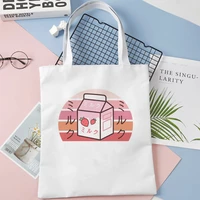 japanese aesthetic drink graphic print shopping bag tote bags shoulder bag canvas large capacity college handbagdrop shipping