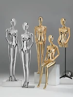 best quality luxury level mannequin golden and silver electroplated shiny model customized factory
