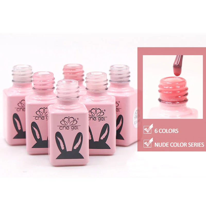 Телесный Розовый Гель лак 6 мл сильный камуфляжный молочный базовый резиновый