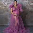 Demure фиолетовое длинное платье для беременных пикантное ТРАПЕЦИЕВИДНОЕ женское платье на день рождения для будущей мамы женское платье для фотосессии