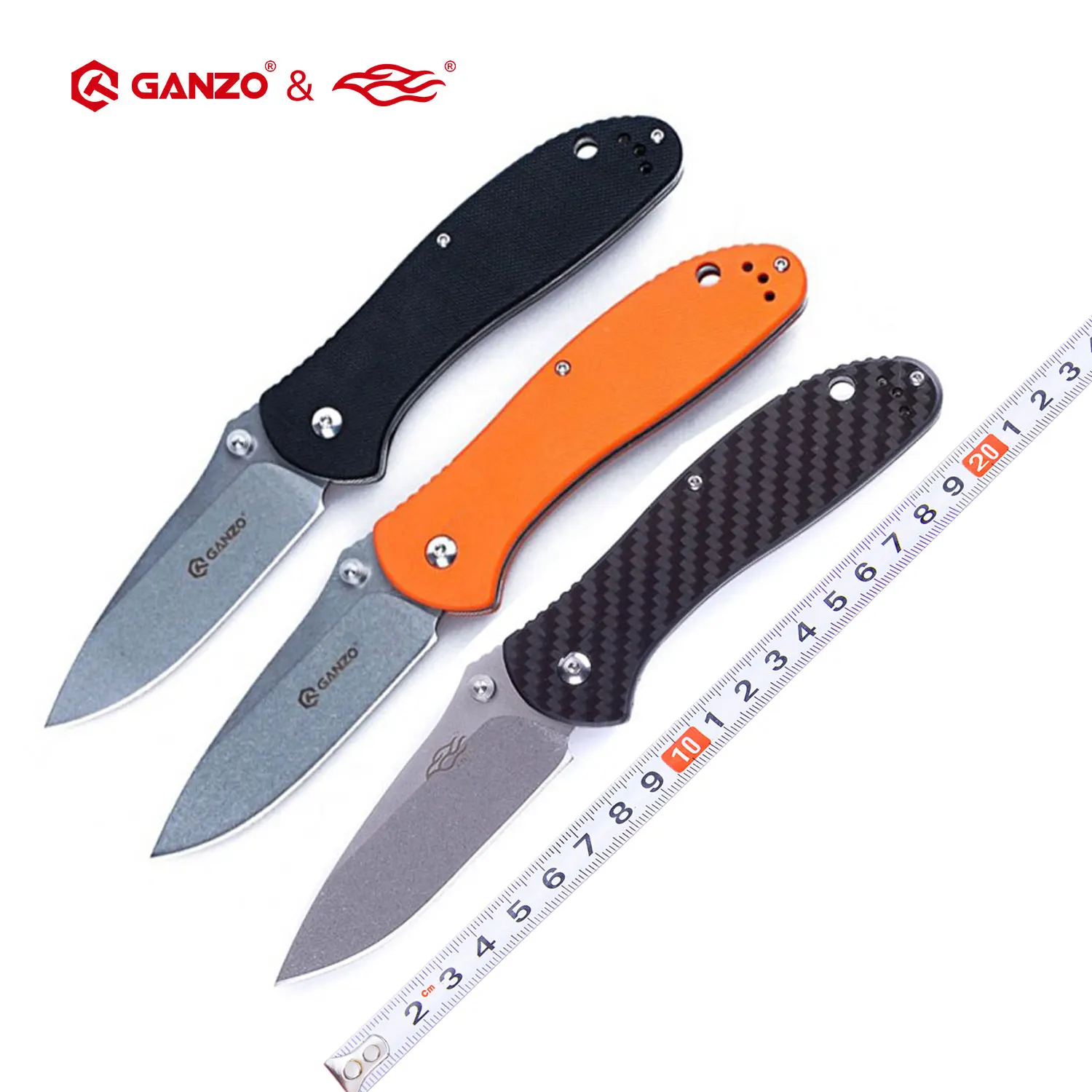 Складной нож 58 60HRC Ganzo G7392 440C G10 или с ручкой из углеродного волокна карманный для