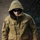 Куртка мужская тактическая с капюшоном, водонепроницаемая, мужская куртка-ветровка