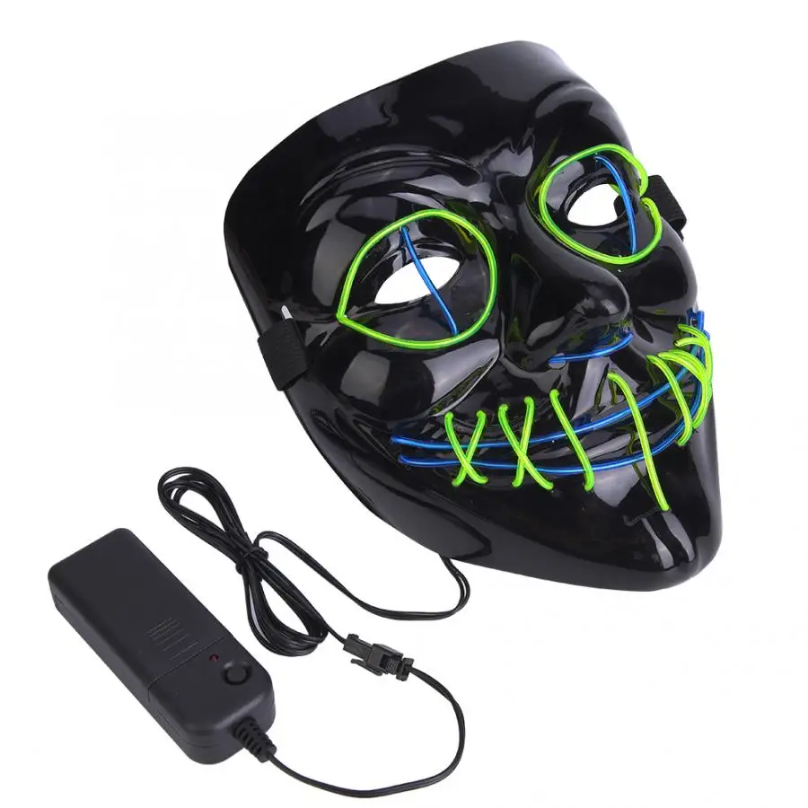 Светодиодный неоновый Косплей костюм страшное свечение черепа|Шутки и