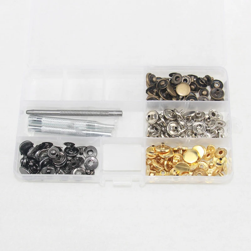 12.5mm Metal Pure Copper Snap Buttons &amp Installation Tool Set 633# Button for DIY Leather Craft Garment Repairing Accessories | Дом и сад