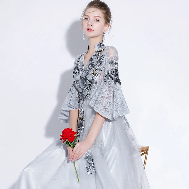 

Ladies' Annual Meeting One Shoulder Evening Dress Women's 2021 New Star Stage Studio Photo Tail Banquet
