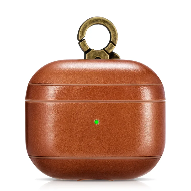 

Luxury Retro Leather For airpods case with keychain for airpod1 2 3 pro case