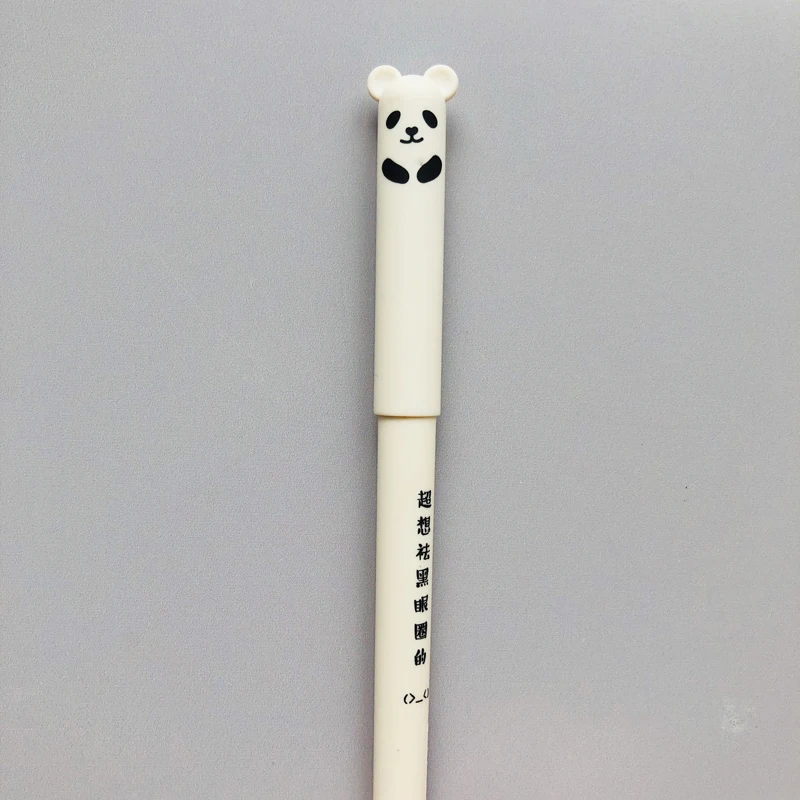 white panda 1 шт. Kawaii свинья панда мышь Медведь стираемый бархат гелевая ручка Канцелярия для учеников синий - Цвет: white panda
