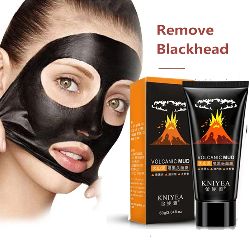

KNIYEA Remove Blackhead Mask Volcanic Mud Remove Shrink Pores Mask Nose Film Pull Type Deep Cleansing Oil Control Face Care TSLM