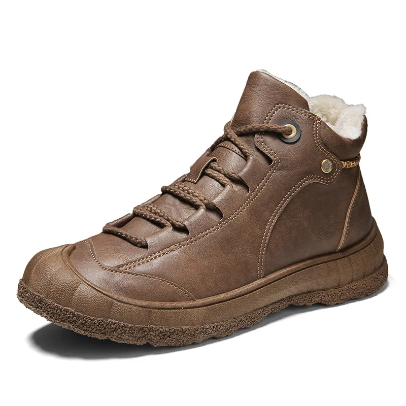 

2022 Men's Winter Shoes Men Snow Boots Waterproof Boot Man Keep Warm Black Leather Sneakers Male Luxury Ankle Botas 367