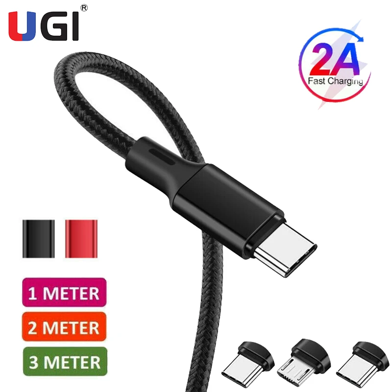 Зарядный кабель UGI 2A USB Type C для Samsung Huawei планшета 1 м 2 3 м|Кабели мобильных
