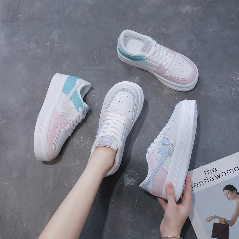 

2021 new big head small white shoes female student sports shoes female leisure Korean version ins trendy board shoes