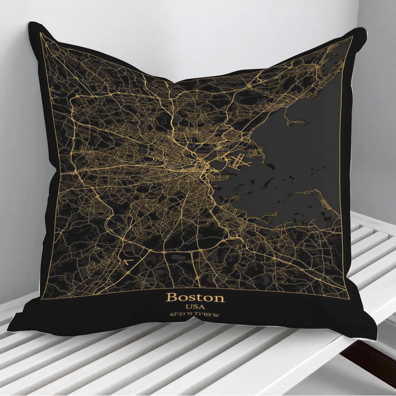 

Boston USA map Pillowcase Decorative Sofa Cushion Case Bed Pillow Cover Home Decor Car Cushion Cover 45*45cm