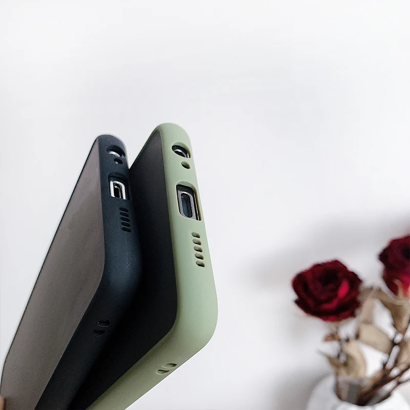 

Camera Protection Bumper Phone Cases For Redmi 10X Matte Translucent Shockproof Back Cover