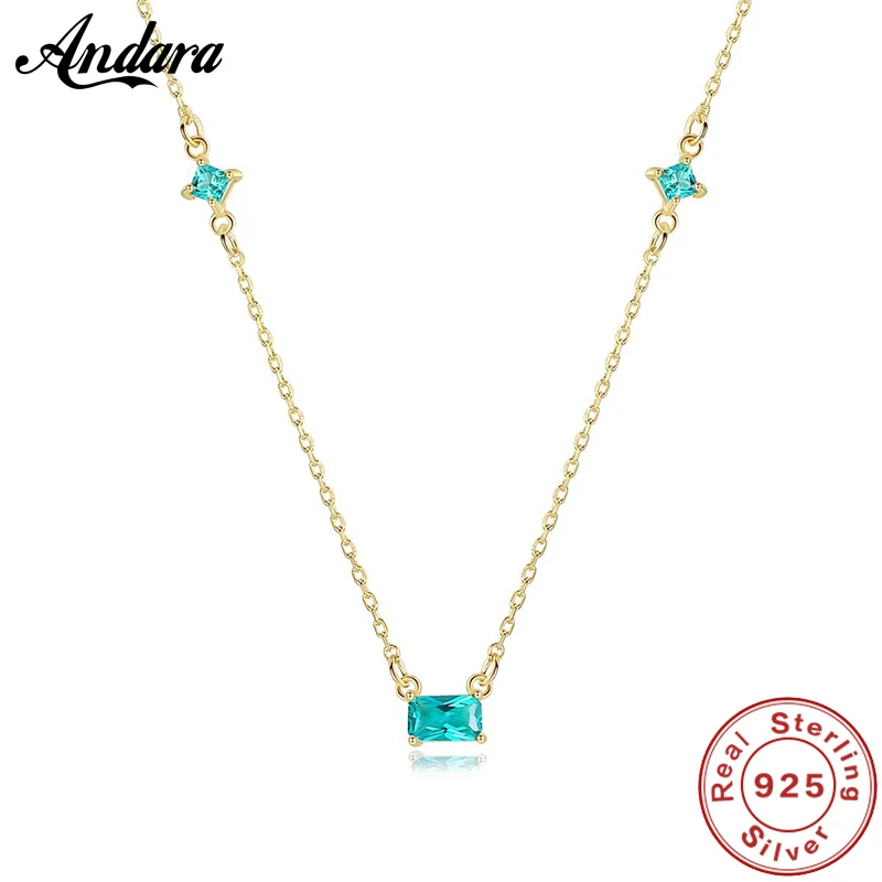 Женское ожерелье из серебра 925 пробы с зеленым камнем|Ожерелья| |