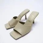 Женские сандалии на высоком каблуке-шпильке, с квадратным носком