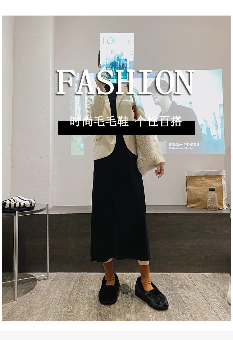 

Women's Plush Shoes,Winter Indoor Cotton Shoes,Flat-bottomed Plus Velvet Casual Shoes,Size 35-39