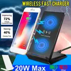 Беспроводное зарядное устройство QI для iPhone, быстрая зарядка для iPhone 11 Pro, 8, X, XR, XS Max, 20 Вт, USB, Samsung S10, S9, Note9, 20 Вт