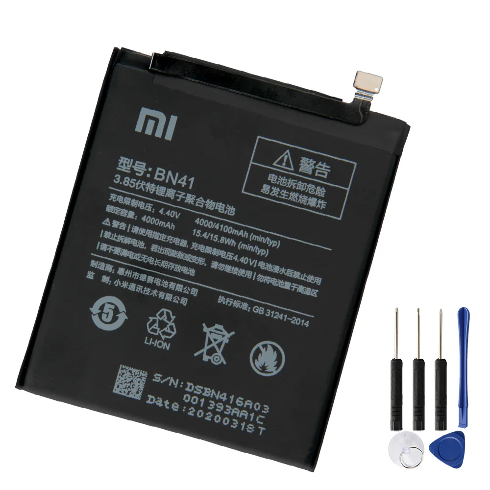 Оригинальная запасная батарея для Xiaomi Redmi Note 4 Redrice Note4 Pro 4X High end Version BN41 MTK Helio