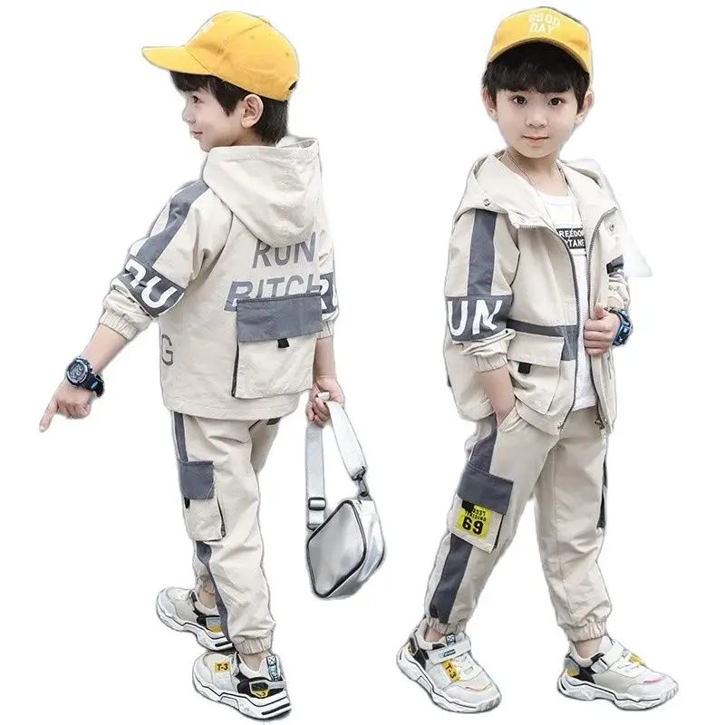 

Spring And Autumn Cotton Boy's Sets Long Sleeve New 2021 Korean Version Style Printing Two-Piece Suit Casual Children's Clothing