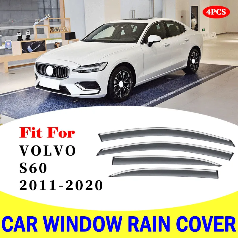 FOR Volvo S60 2011-2020 window visor car rain shield deflectors awning trim cover exterior car-styling accessories parts