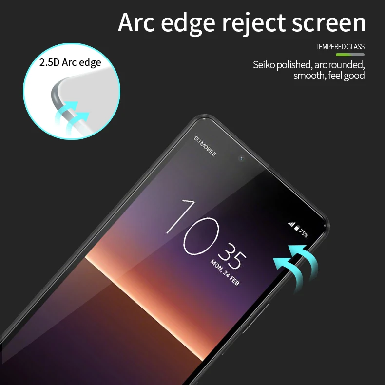 Закаленное стекло с полным покрытием для Sony xperia 1 10 защитная цветная пленка