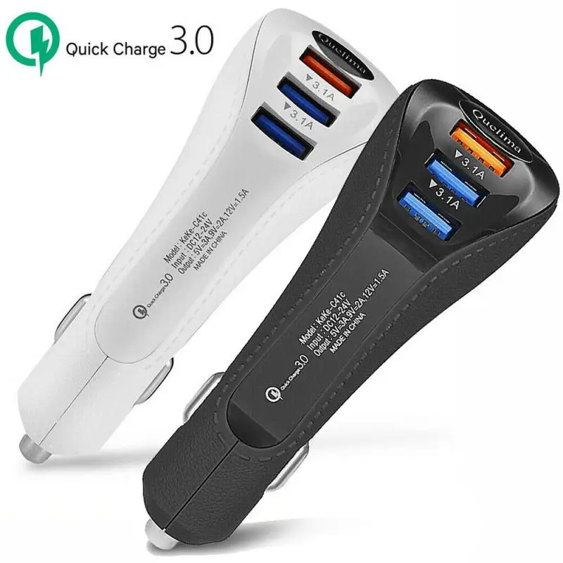 

3USB Quick Car Charge 3.0 USB Car Charger For IPhone Xiaomi Huawei QC4.0 QC3.0 QC Auto Type C PD Fast Car Phone Charger