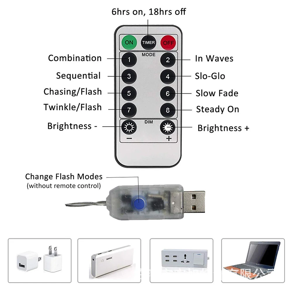 СВЕТОДИОДНАЯ Гирлянда занавеска с дистанционным управлением 3 м USB|Праздничное