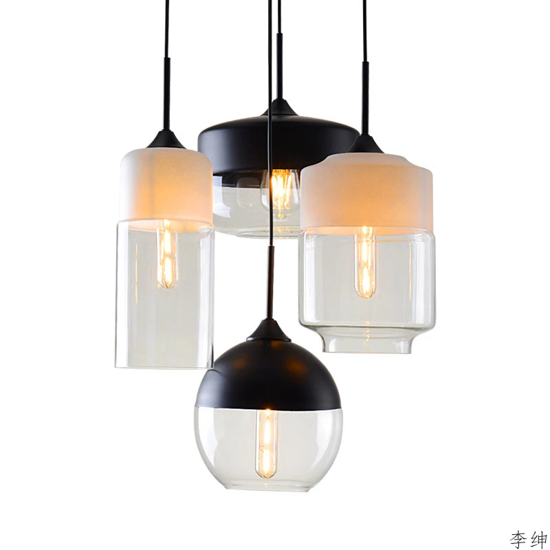 Nordic Loft Hanging Glass Pendant Lamp, Modern LED Kitchen Fixtures, Pendant Lights for Restaurant, Living Room, Bedroom image 2