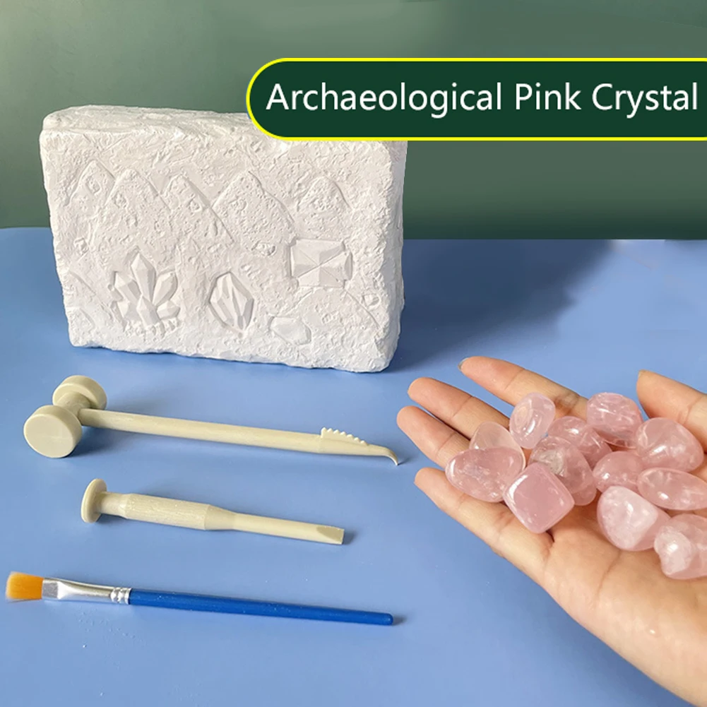 

Rock Archaeological Excavation Toys Science And Education Handmade DIY Toys Pink Crystal Archaeological Excavation