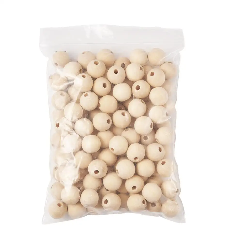 

100pcs/set 16mm Round Wood Beads Bracelet Necklace jewelry DIY Making, Lead Free, Moccasin F70