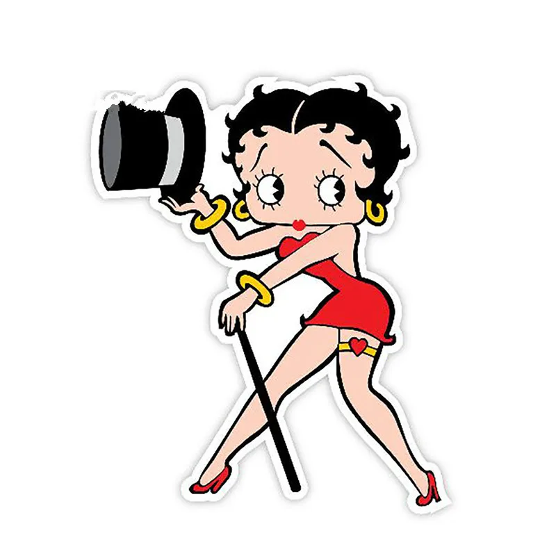 

Cute Betty Boop Dancing Girl Decal Funny Car Stickers Vinyl Car Window Bumper Laptop Trunk DIY Decals Car Accessories KK13*11cm