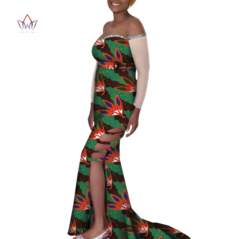 

African-Style-Wedding-Dresses Dashiki Cotton Africa Wax Cloth Ankara Print Long Dress Plus Size 6XL Ladies Sexy Dresses WY7422