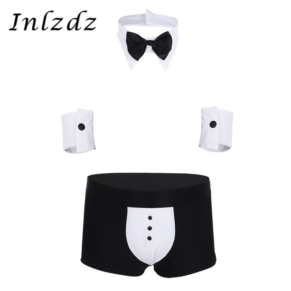 Костюм мужской экзотический под смокинг для официанта трусы боксеры пикантное