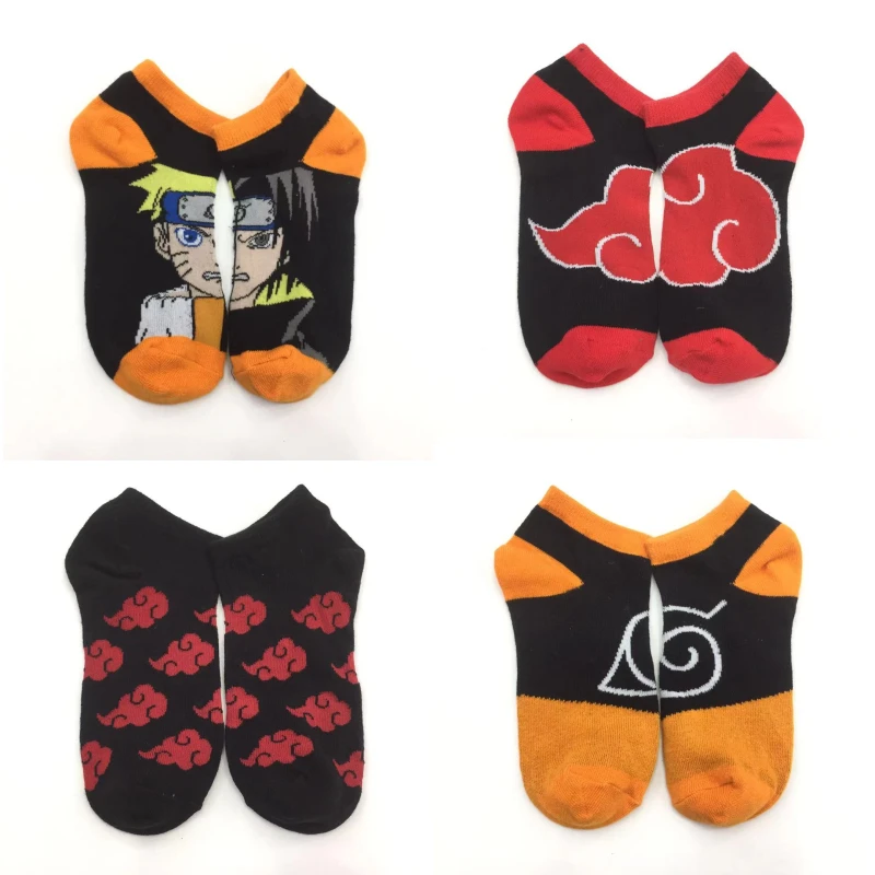 Новый аниме Хокаге боль Konoha красное облако символ носок Какаши Косплэй носки