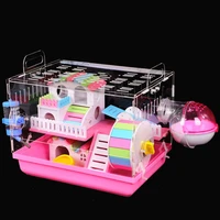 tray style hamster house acrylic oversized villa package guinea pig cage transparent small pet feeding box