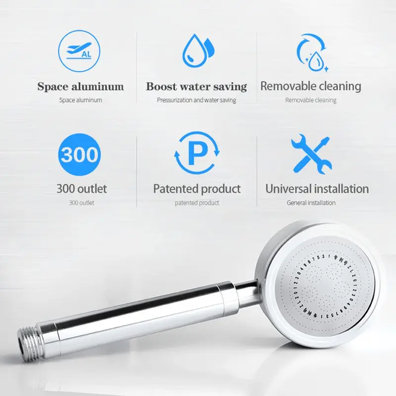 Лейка для душа с эффектом дождя насадка из алюминия 300 отверстий экономия воды