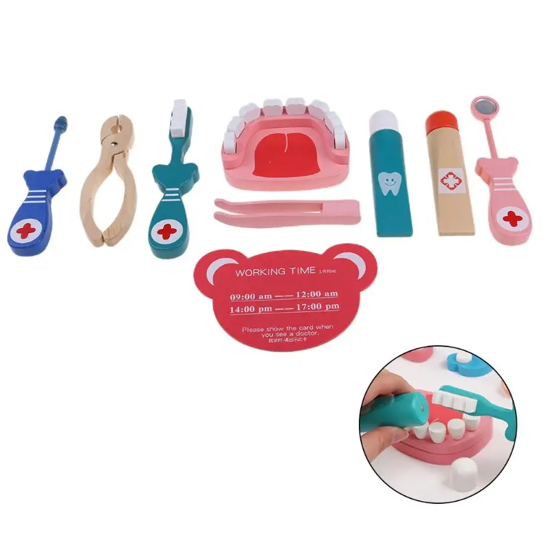 

Kids Doctor Toys Role-playing Games Pretend Play Wooden Kit Set Pretend Doctor Play Toys for Children U50F